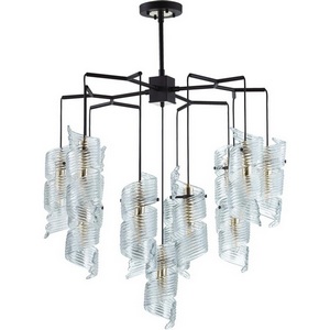 Изображение товара Потолочная люстра на штанге Odeon Light Fusilli 5439/13 черный/золото/металл/стекло E14 13*40W