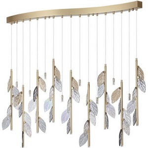 Изображение товара Подвесной светильник Odeon Light Listva 5445/17 матов.золото/дымч/прозрачн/коньячн/бензинов./металл/стекло 17*G4 LED*3W 12V