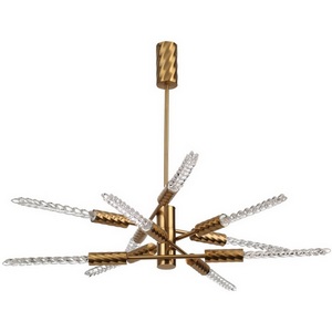 Изображение товара Потолочная люстра на штанге Odeon Light Kolos 5449/28L сатинированн.латунь/прозрачн./металл/стекло LED 28W (10*2.8W) 3000K