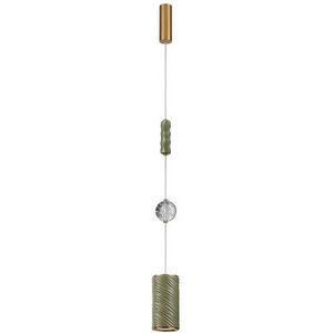 Изображение товара Подвесной светильник Odeon Light Riviera 5450/18LA зеленый/античная бронза/металл/керамика/хрусталь/акрил LED x 18W 2000К/3000K/4000K/переключ