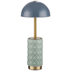 Изображение товара Настольная лампа беспроводная Odeon Light Lulu 5452/5TLA светлая бронза/синий/зеленый/металл/керамика LED*5W 3000K