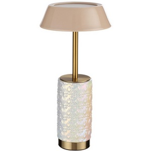 Изображение товара Настольная лампа беспроводная Odeon Light Lulu 5454/8TLA светлая бронза/бежевый/жемчужный/металл/керамика LED*8W 3000K