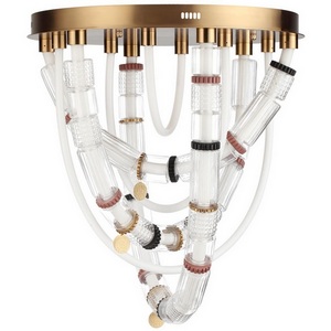 Изображение товара Потолочная люстра светодиодная 5455/80CL сатин.латунь/терракот/черный LED 80W 4000K