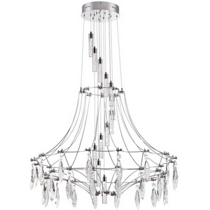 Изображение товара Подвесная люстра каскадная Odeon Light Flamenco 6699/51L хром/металл/хрусталь IP20 LED 51W с подвесками