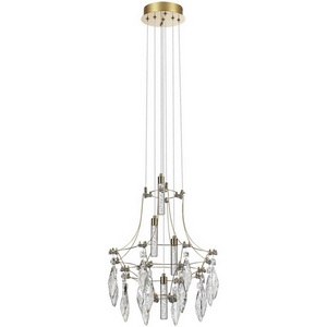 Изображение товара Подвесной светильник Odeon Light Flamenco 7000/35L металл/хрусталь/нерж сталь IP20 LED 35W 4000K 220V с подвесками