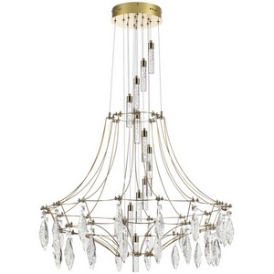 Изображение товара Подвесная люстра каскадная Odeon Light Flamenco 7000/51L золото/металл/хрусталь IP20 LED 51W с подвесками