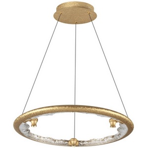 Изображение товара Подвесной светильник Odeon Light Cayon 7002/44L золотой ice crack/акрил/хрусталь с ПДУ IP20 LED 44W 2417Лм 3000/4000/5700K