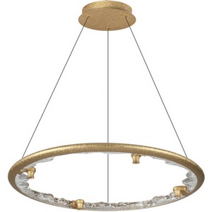 Изображение товара Подвесной светильник Odeon Light Cayon 7002/55L золотой ice crack/акрил/хрусталь с ПДУ IP20 LED 55W 2843Лм 3000/4000/5700K