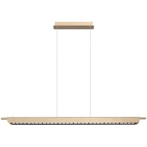Изображение товара Подвесной линейный светодиодный светильник с диммером Odeon Light Punto 7018/40LA c сенсорн. включением цв. тем-ры 2700-4000-5500K металл/акрил под латунь брашинг IP20 40W 220V