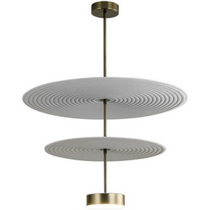 Изображение товара Потолочная светодиодная люстра светодиодная 1000 лм на штанге Odeon Light Felt 7035/20CA металл/фетр/акрил/бронза/белый/серый 1*20W 3000K 220V