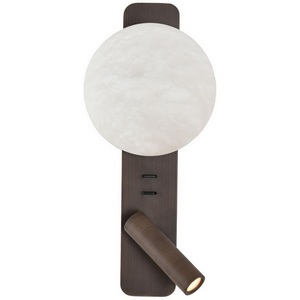 Изображение товара Настенный светильник с выключателем Odeon Light Albergo 7163/9WL металл/бронза/алебастр IP20 LED 9W 787Лм 2700K 180° 220V