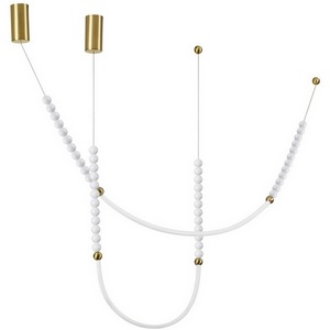 Изображение товара Подвесной светильник Odeon Light Monella 6639/24CL металл/античная бронза/белые бусы из акрила IP20 LED 24W 3500K 220V