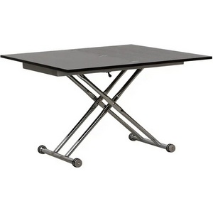 Изображение товара Стол подъемно-раскладной (раскрытая книга) с прямыми углами Ultra ОГОГО 330803 (черный) (прямоугольная столешница, 2 ножки)