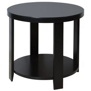 Изображение товара Журнальный стол с полкой Jazz ОГОГО 333071 (черный) (круглая столешница, 4 ножки)