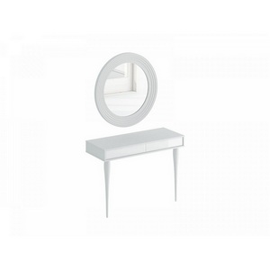 Изображение товара Туалетный столик с ящиком и зеркалом Cloud ОГОГО 333842 (белый) (прямоугольная столешница, 2 ножки)
