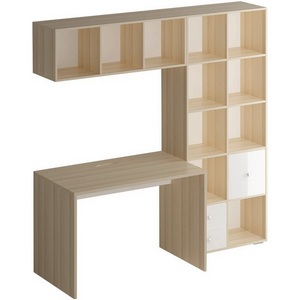 Изображение товара Компьютерный стол с ящиком и полкой Play ОГОГО Обстановочка (ЛДСП/Белый) 334583 (прямоугольная столешница)