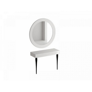 Изображение товара Туалетный столик с ящиком и зеркалом Cloud ОГОГО 335534 (белый) (прямоугольная столешница, 2 ножки)