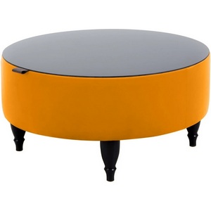 Изображение товара Стол журнальный Italia ОГОГО (арт.339977), (ЛДСП/Желтый) (круглая столешница, 4 ножки)