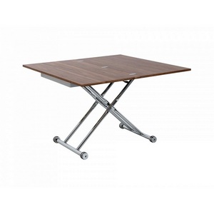 Изображение товара Стол подъемно-раскладной (раскрытая книга) с прямыми углами Ultra ОГОГО 340420 (коричневый) (прямоугольная столешница, 2 ножки)