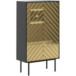 Изображение товара Шкаф 2-дверный Boho ОГОГО (арт.578501), (ЛДСП/Черный,Золотой)