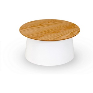 Изображение товара Cтол журнальный на 2 персоны Geo ОГОГО 693593 (белый, дуб) (круглая столешница)