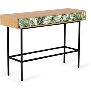 Изображение товара Стол консольный с ящиком Boho Color ОГОГО (арт.762000), (Металл, ЛДСП/Дуб Корбридж) (прямоугольная столешница, 4 ножки)