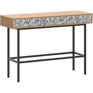 Изображение товара Стол консольный с ящиком Boho Color ОГОГО (арт.769635), (ЛДСП, Металл/Дуб Корбридж) (прямоугольная столешница, 4 ножки)