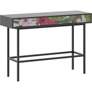 Изображение товара Стол консольный с ящиком Boho Color ОГОГО (арт.769639), (ЛДСП, Металл/Черный) (прямоугольная столешница, 4 ножки)