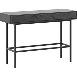 Изображение товара Стол консольный с ящиком Boho ОГОГО (арт.769642), (ЛДСП, Металл, Стекло/Черный) (прямоугольная столешница, 4 ножки)