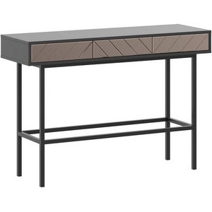 Изображение товара Стол консольный с ящиком Boho ОГОГО (арт.769649), (Зеркало, ЛДСП, Металл/Черный, Бронзовый) (прямоугольная столешница, 4 ножки)