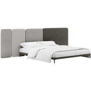 Изображение товара Кровать Licata ОГОГО (арт.779499), (Ткань,Рогожка,Микрошенилл/Серый)