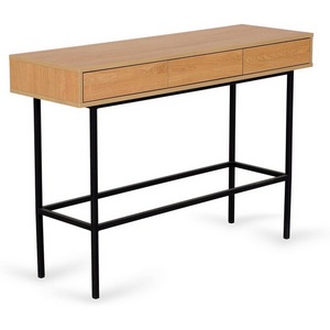 Изображение товара Стол консольный с ящиком Boho ОГОГО (арт.785936), (Металл, ЛДСП/Черный, Дуб Корбридж) (прямоугольная столешница, 4 ножки)