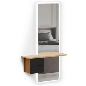 Изображение товара Зеркало Mede с подсветкой ОГОГО (арт.798827), (ЛДСП,Зеркало/Черный,Дуб Корбридж)