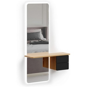 Изображение товара Зеркало Mede с подсветкой ОГОГО (арт.798828), (Зеркало,ЛДСП/Дуб Корбридж,Черный)