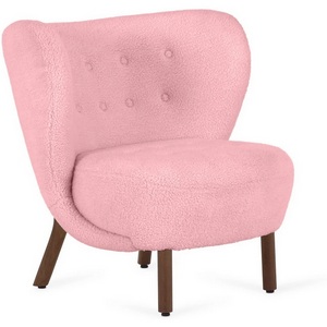 Изображение товара Кресло Lounge Wood ОГОГО (арт.819083), (Искусственный мех/Розовый)