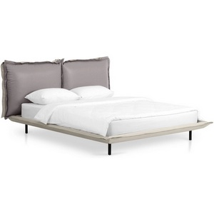 Изображение товара Кровать с металлическим основанием с 4 опорами Barcelona ОГОГО (арт.821183), (Экокожа,Велюр/Серый,Бежевый)