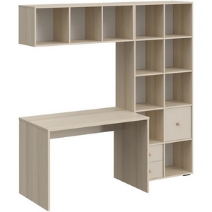 Изображение товара Компьютерный стол с ящиком и полкой Play ОГОГО Обстановочка (ЛДСП/Бежевый) 850342 (прямоугольная столешница)