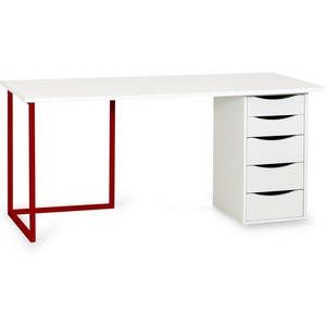 Изображение товара Композиция с ящиком ОГОГО Board 1200х500 (ЛДСП/Красный, Белый) (прямоугольная столешница)