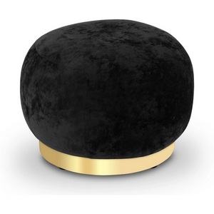 Изображение товара Пуфик круглый черный Lucca ОГОГО (арт.853203), (Ткань,Велюр/Черный)