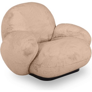 Изображение товара Кресло Flemming Wood ОГОГО (арт.861783), (Искусственный мех/Бежевый,Черный)