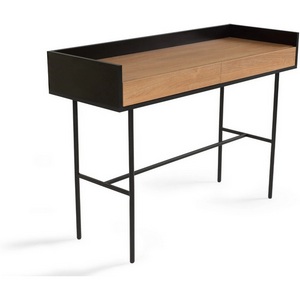 Изображение товара Стол с прямыми углами консольный ОГОГО Look (ЛДСП/Черный) (прямоугольная столешница, 4 ножки)