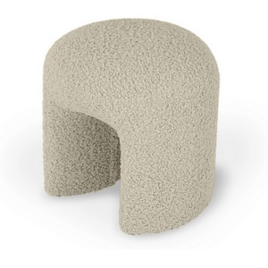 Изображение товара Пуфик круглый высотой 50 см ОГОГО Shaggy (Искусственный мех/Бежевый)