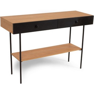 Изображение товара Стол консольный с ящиком и полкой Frida (ЛДСП/Светлое дерево) ОГОГО Обстановочка 870456 (прямоугольная столешница, 4 ножки)
