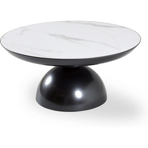 Изображение товара Столик журнальный Nofon major (Керамика/Белый, Черный) ОГОГО Обстановочка 888830 (круглая столешница)