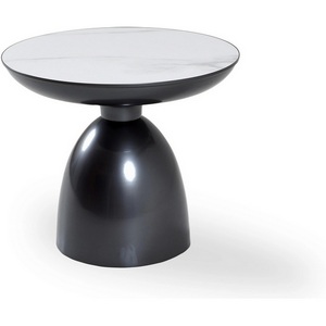 Изображение товара Столик журнальный Nofon mid (Керамика/Белый, Черный) ОГОГО Обстановочка 888831 (круглая столешница)