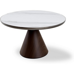 Изображение товара Столик журнальный Fis major (Керамика/Коричневый, Белый) ОГОГО Обстановочка 888854 (круглая столешница)