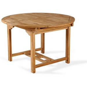 Изображение товара Стол круглый раздвижной Nairobi (Массив тика/Бежевый) ОГОГО Обстановочка! арт.889243