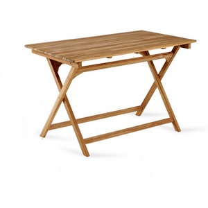 Изображение товара Стол прямоугольный с деревянной столешницей складной Nairobi (Массив тика/бежевый) ОГОГО Обстановочка! 889247