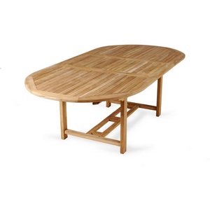 Изображение товара Стол овальный раздвижной Nairobi (Массив тика/Бежевый) ОГОГО Обстановочка! арт.889248