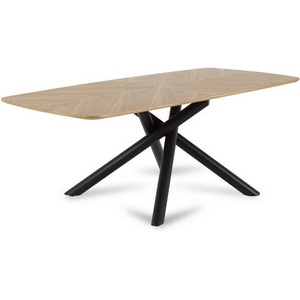 Изображение товара Кухонный стол Traverse ОГОГО Обстановочка (МДФ, Шпон/Бежевый, Черный) 907472 (прямоугольная столешница, 4 ножки)